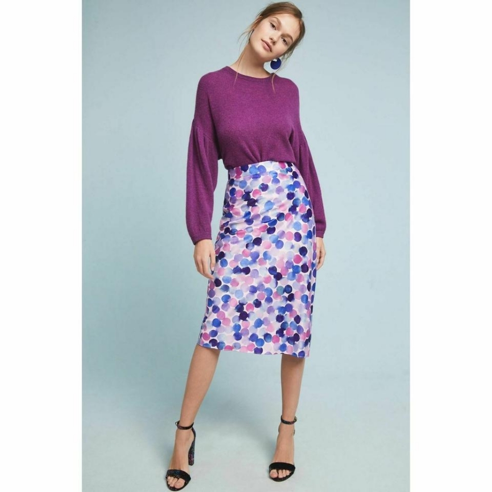 Anthropologie Hutch Watercolor Polka Dot Skirt